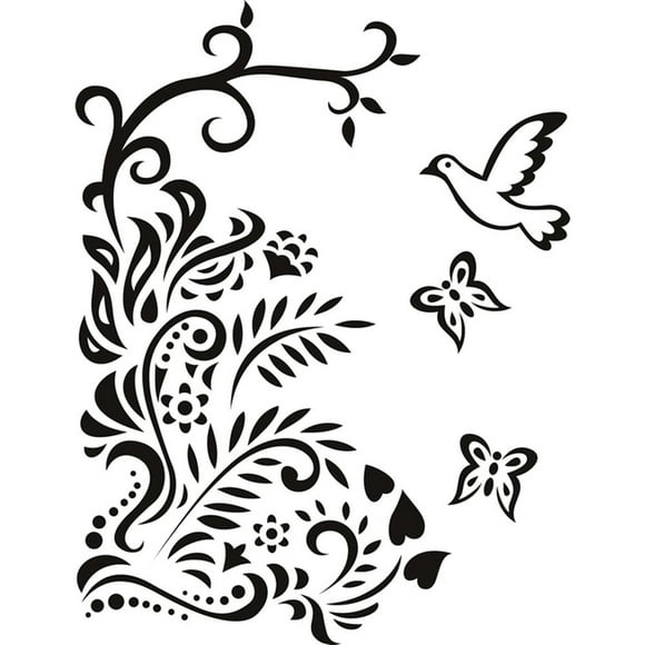 Decomural Bird & Butterfly Floral WS-18579