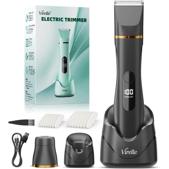 Recortadora Corporal Virelle Eléctrica Impermeable LED 4 Peines