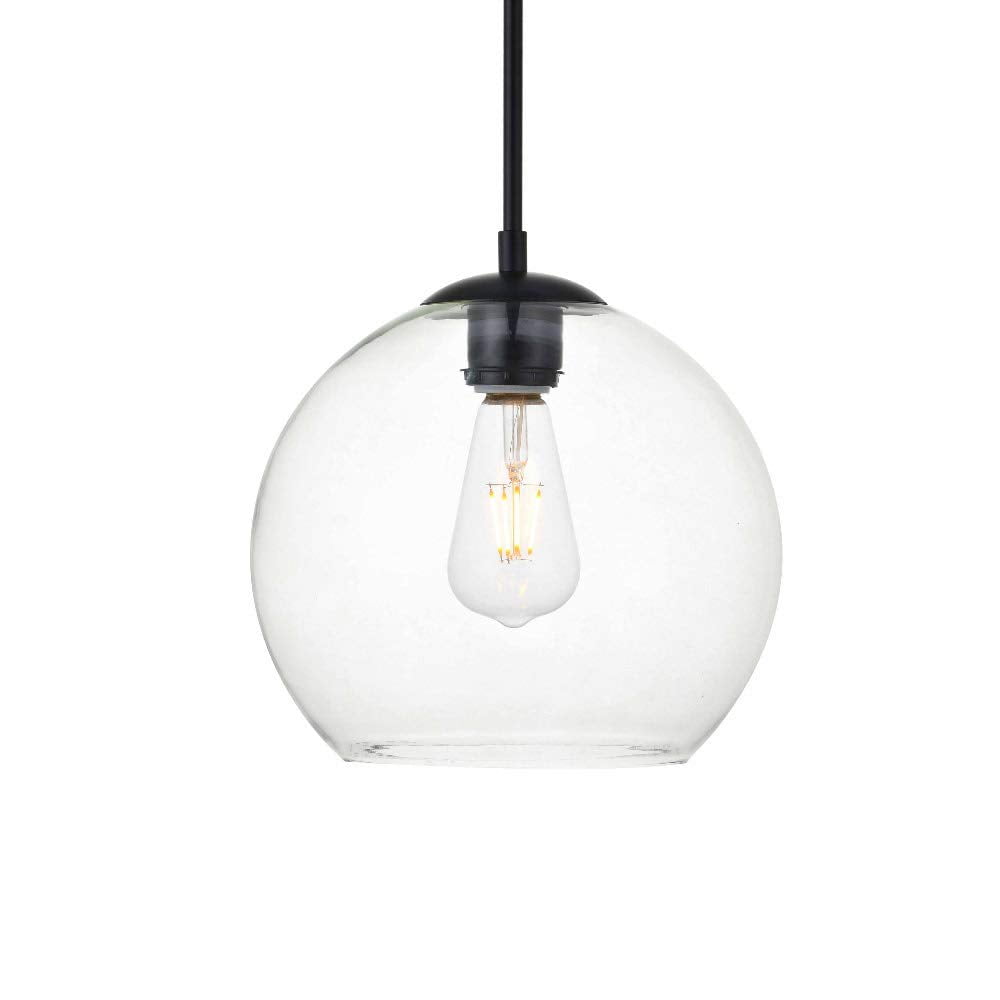 Lámpara Colgante Living District Baxter Negro Vidrio Transparente 110v