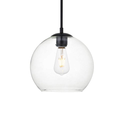 Lámpara Colgante Living District Baxter Negro Vidrio Transparente 110V