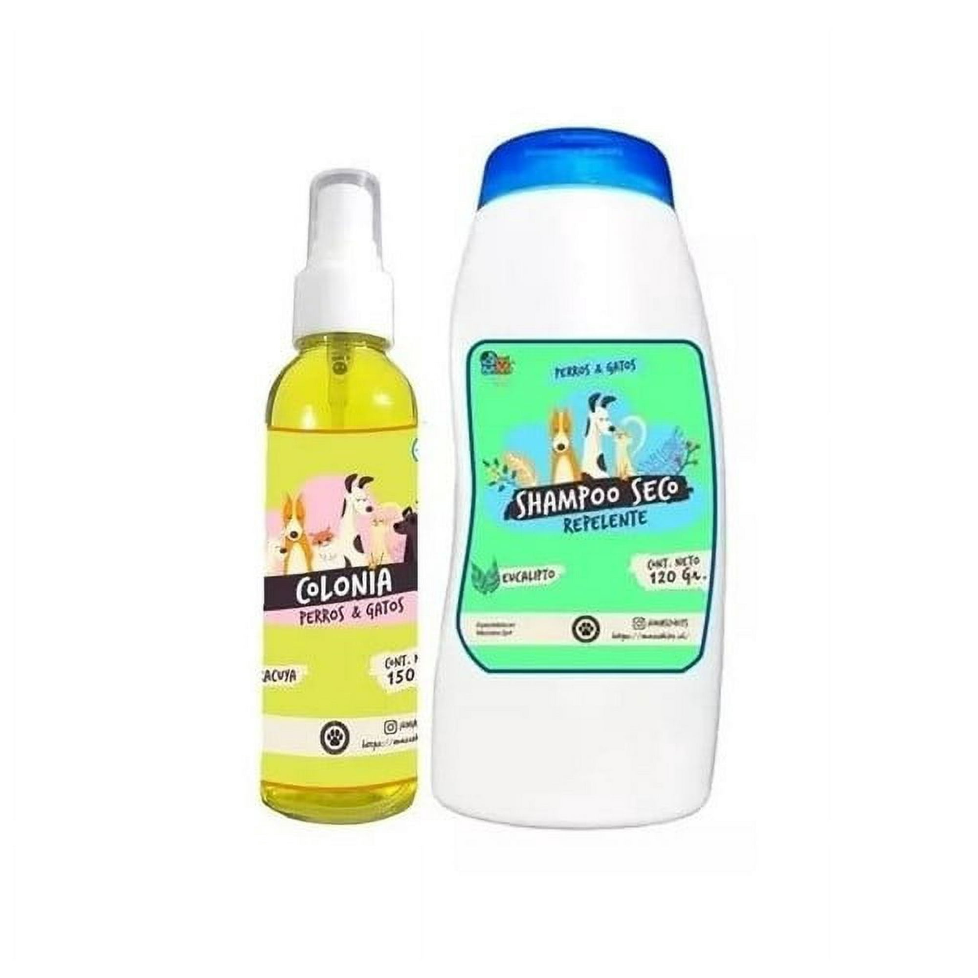 Mascokits - Kit Para Perro Y Gato Shampoo Seco + Colonia Maracuya-eucalipto