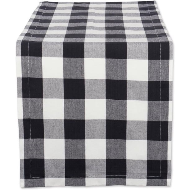 Camino de mesa clásico de estilo rústico para cena navideña, fiesta de leñadores, 14 x 72 pulgadas, rojo y negro. Paquete de 4 $. Camino de mesa a cuadros rojos y negros para cena navideña, fiesta de