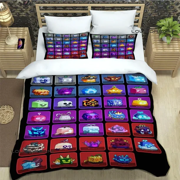 3D game B-blox fruits Bedding Sets exquisite bed supplies set duvet cover bed comforter set bedding set luxury birthday gift