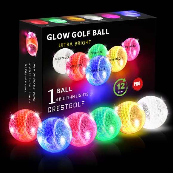 Bolas de Golf Crestgolf 6 unidades Brillan en la Oscuridad con LED – 42 mm