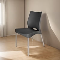 Dvp - Silla Plástica Gris Con Patas Metálicas Y Filtro Uv