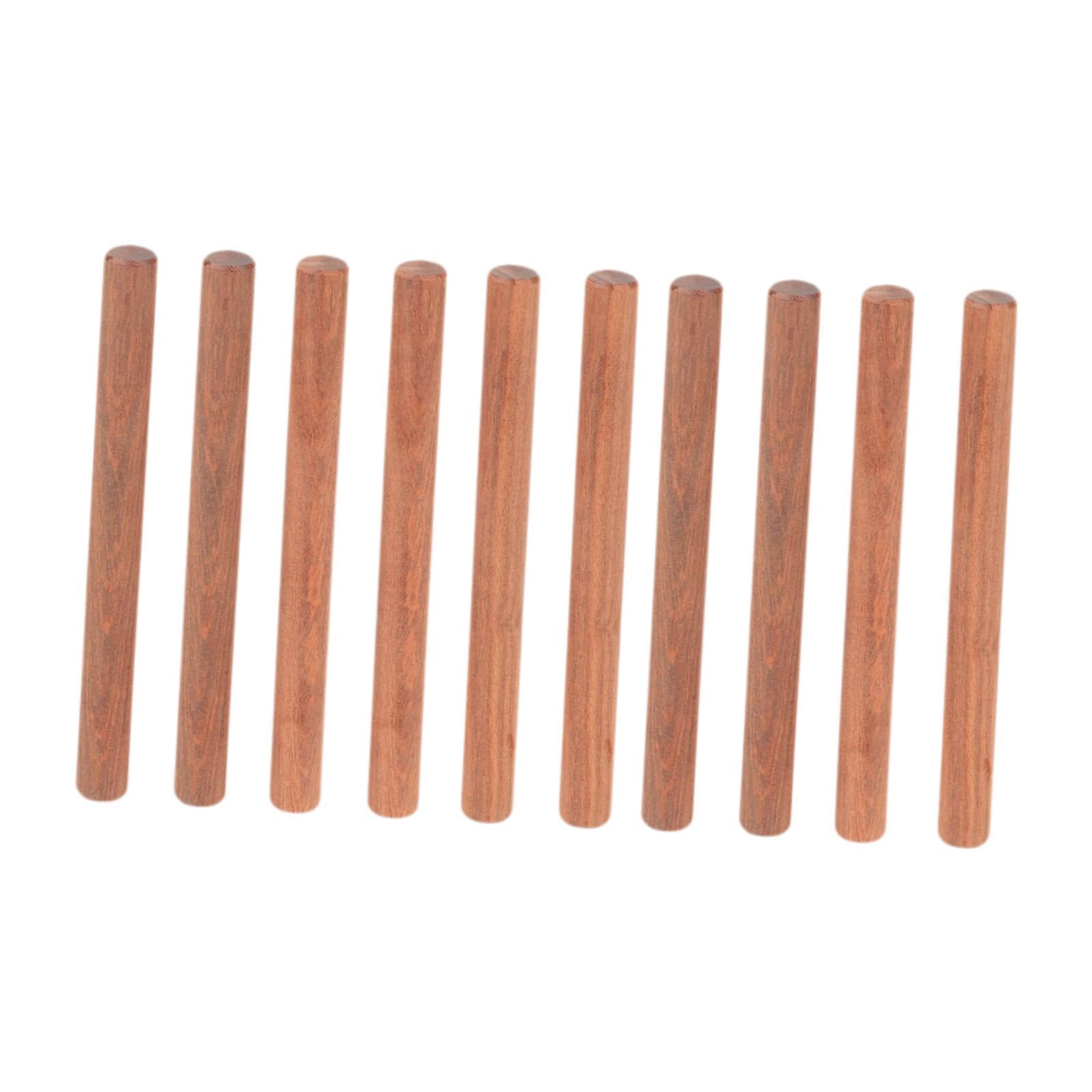 Bothyi - Palitos De Madera Dura Sin Terminar, Varillas De Madera Maciza Redondas Para Manualidades, 1 X 10 Cm, Color Marrón Rojizo