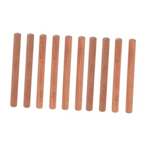 Bothyi - Palitos De Madera Dura Sin Terminar, Varillas De Madera Maciza Redondas Para Manualidades, 1 X 10 Cm, Color Marrón Rojizo