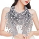thumbnail image 1 of Elegant Women's Triangle Scarf with Tassel for Church, Weddings, and Bridal Events - Embroidered Lace Shawl with Bandana, 1 of 5