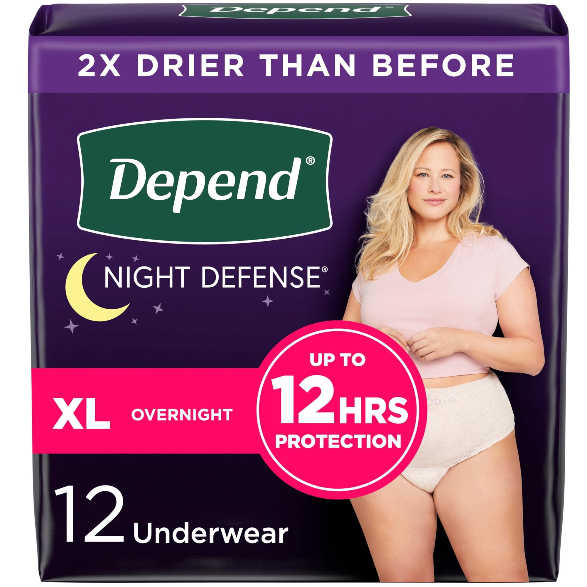 Ropa Interior Para Incontinencia Depend Night Defense Mujer Xl 12 Unidades