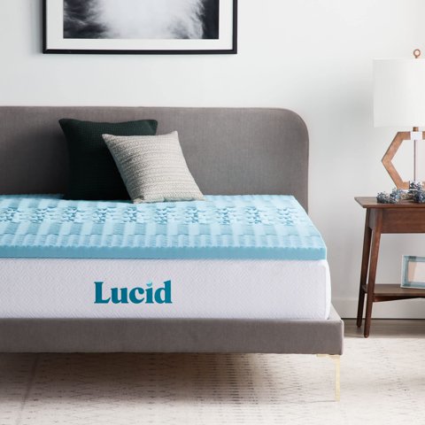 Cubrecolchón Lucid Memory Foam, 5 Zonas, Infusión De Gel, 5 Cm