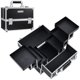 thumbnail image 1 of Estuche de maquillaje MAKEUP Train Case FRENESSA con 6 bandejas, color negro, 1 of 7