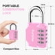 thumbnail image 5 of Candado de combinación Puroma de 4 dígitos, impermeable, rosa, 5 of 7