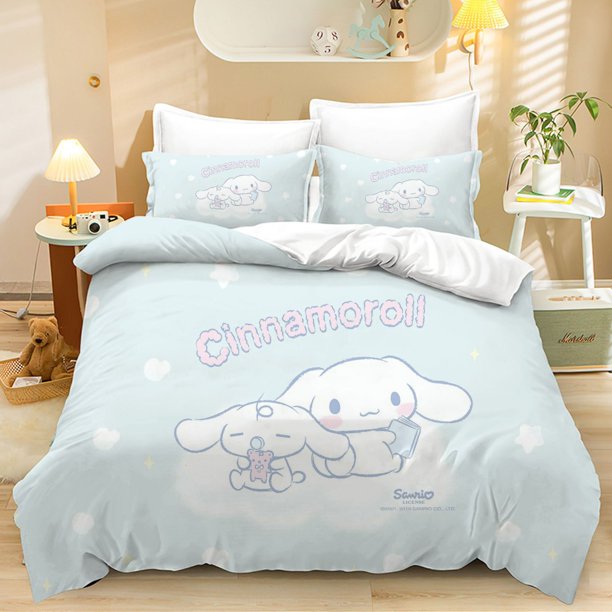Cinnamoroll Kawaii Comforter Bedding Sets Quilt Bed Cover Duvet Cover Pillow Case 2-3 Pieces Sets Kids Adult Size Bedroom Decor