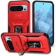 thumbnail image 1 of Funda Armada para Google Pixel 9 con Tapa Deslizante y Soporte Magnético Giratorio Rojo, 1 of 5