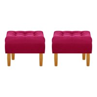 Bodevir - Set Pouf Wood 1C Felpa 04 Burdeo
