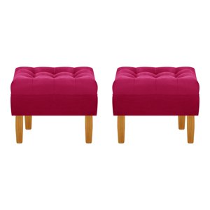 Bodevir - Set Pouf Wood 1C Felpa 04 Burdeo