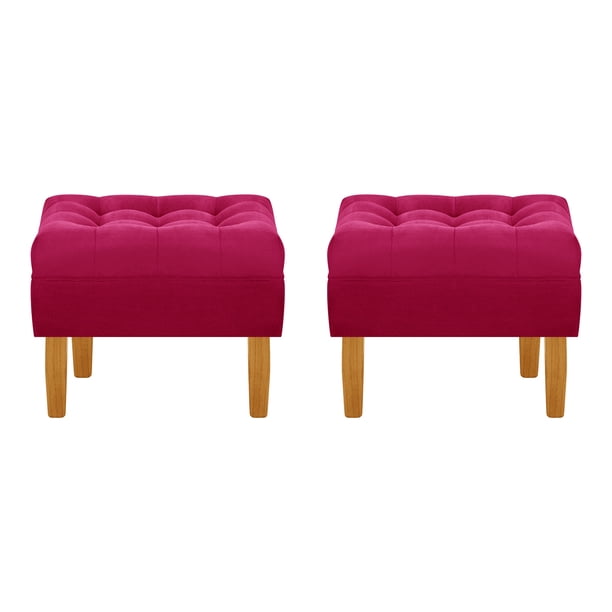 Set Pouf Wood 1c Felpa 04 Burdeo