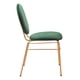 thumbnail image 3 of Silla de comedor Zuo Odessa de tela de terciopelo verde y dorado, 3 of 9