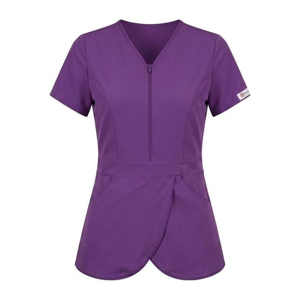 Delantal Anti fluidos Mujer Tulipán con cierre. Morado - Art. TULIPAN-4
