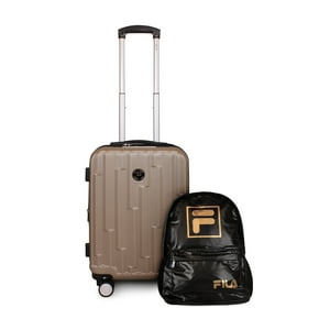 F - Fila - Pack Maleta Cabina S (10 Kg) Flip Café + Mochila Bolonia Negro