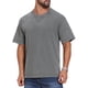 thumbnail image 4 of INSPIRE CHIC Camisetas sólidas de manga corta con cuello redondo retro desgastado para hombre 2XL Gris, 4 of 5
