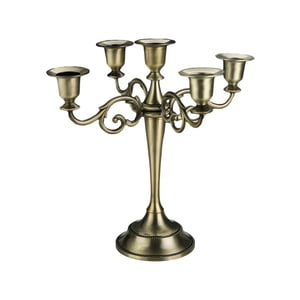 Bothyi - Candelabro De 5 Brazos Para Regalo De Inauguración De La Casa, Comedor, Aniversario, Dorado