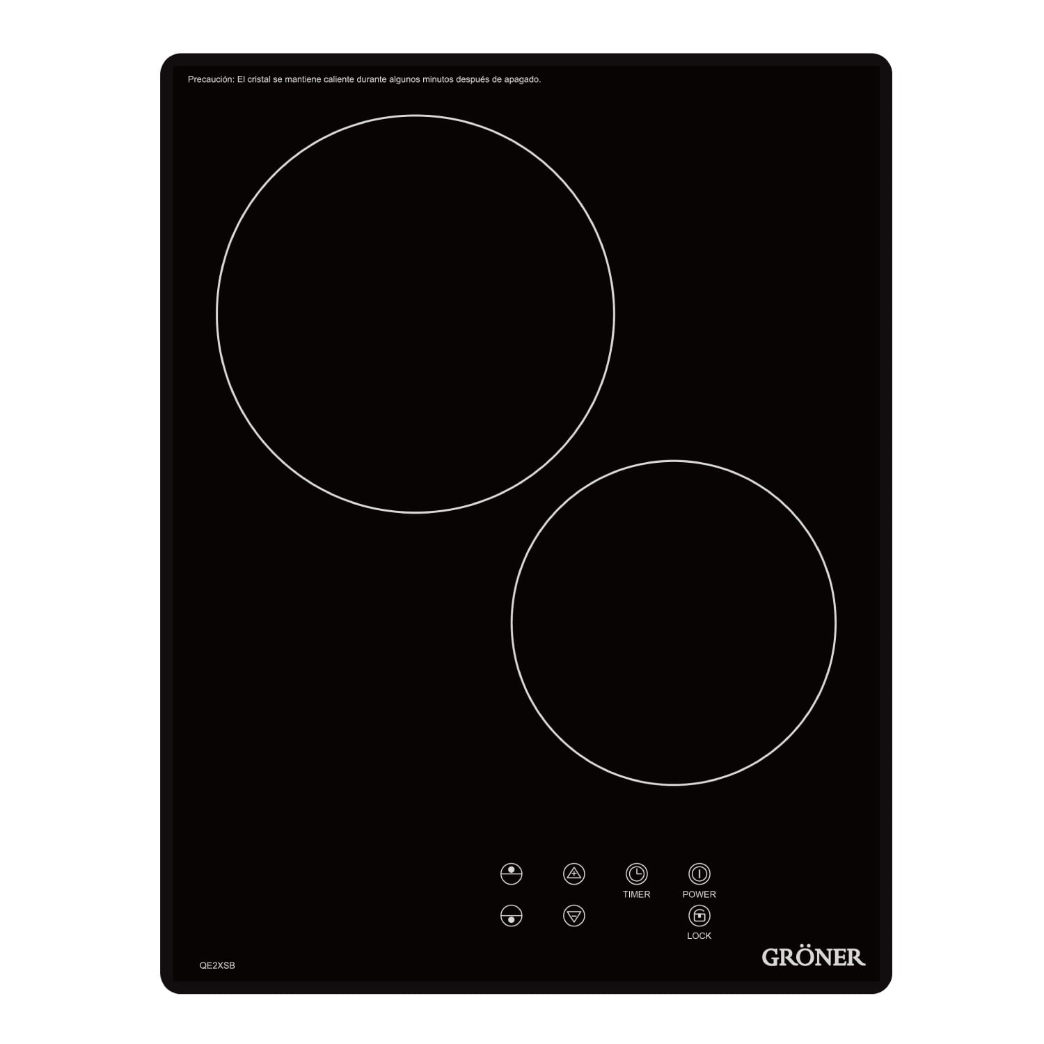 Groner - Encimera Vitrocerámica Touch Black Xs 2q