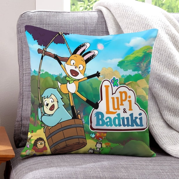 Lupi y Baduki Fundas de almohada de terciopelo con tema, regalos de funda de almohada, decoración para el hogar, cojín de lanzar, regalo de cumpleaños para fans y parejas.61*61cm.