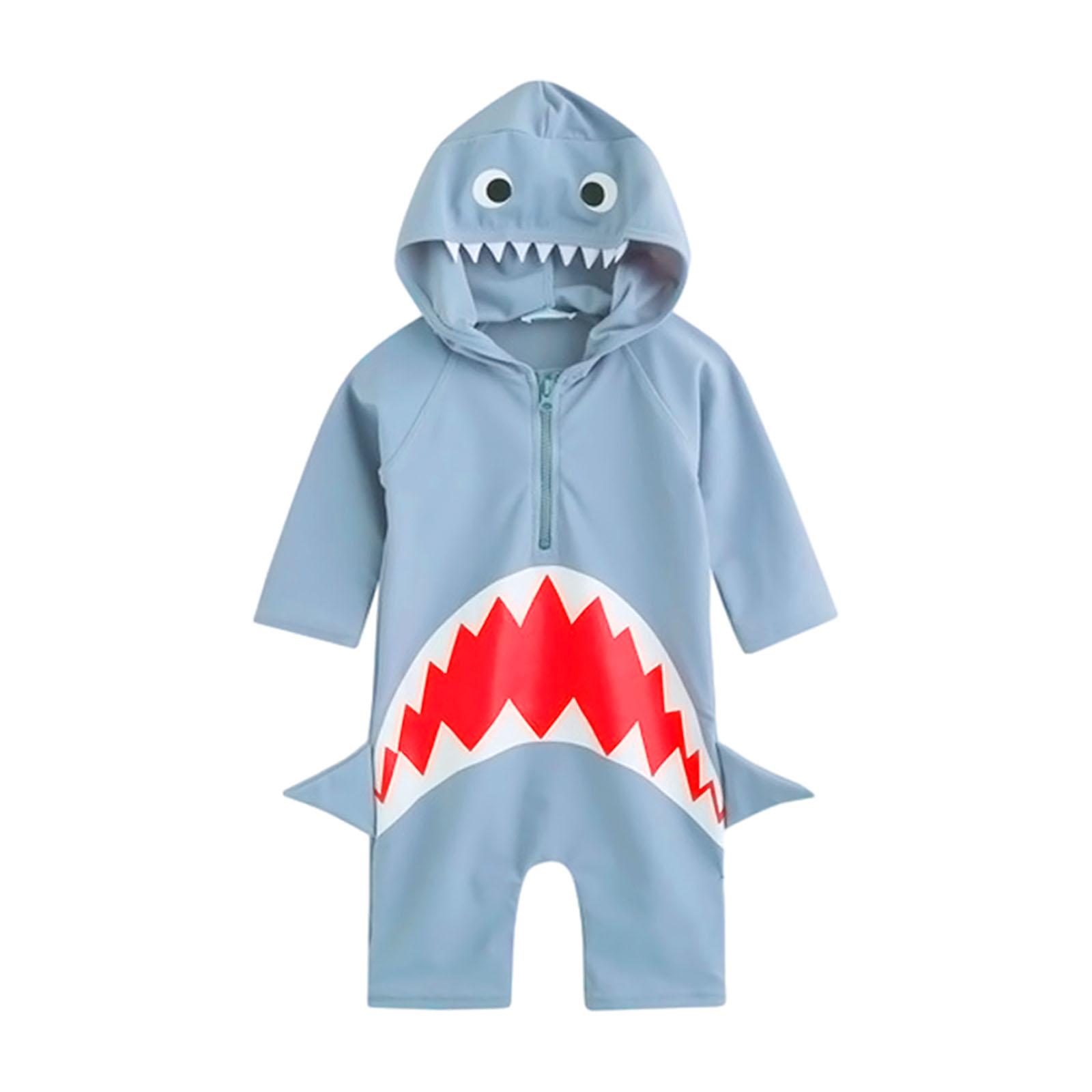 Magideal - Traje De Baño De Tiburón Para Niñas Y Niños, Encantadores Trajes De Baño Con Cremallera, Divertidos Trajes De Baño Para Niños L