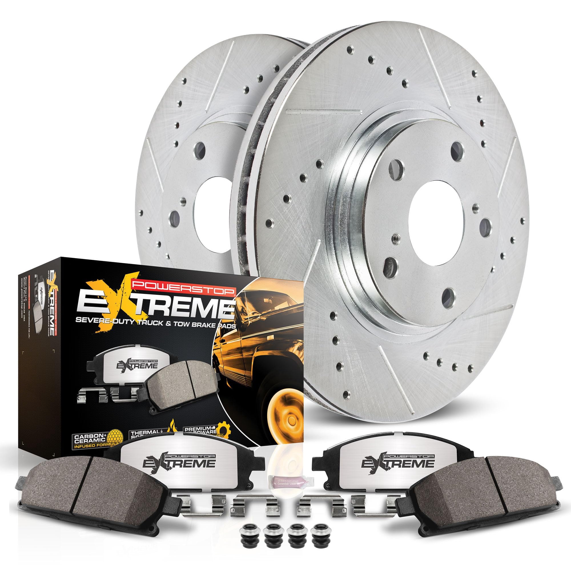 Kit De Frenos Powerstop Trasero De Cerámica De Fibra De Carbono Para Ford Excursion