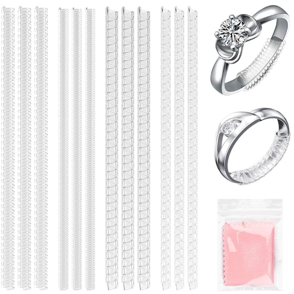 Ring Sizer Wegoup para anillos sueltos, paquete de 12 unidades, 4 tamaños, silicona