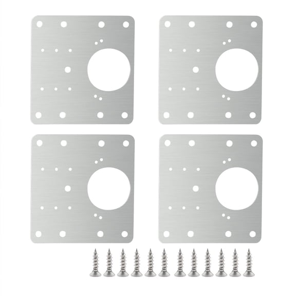 Kit de placas de reparación para bisagras de acero inoxidable, 4 piezas, para gabinete