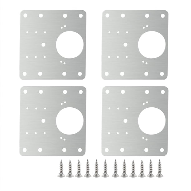 Kit de placas de reparación para bisagras de acero inoxidable, 4 piezas, para gabinete