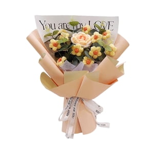 Bothyi - Ramo De Flores De Ganchillo, Flores Artificiales Que No Se Decoloran, Regalo De Compromiso, Color Naranja