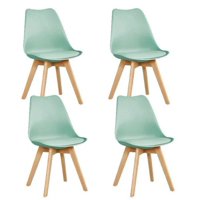 Coricori Spa - Pack 4 Sillas Tulip Menta Acolchadas Replica