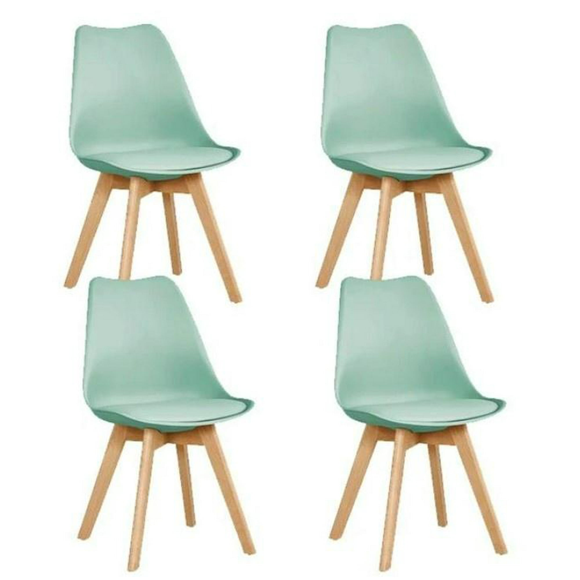 Coricori Spa - Pack 4 Sillas Tulip Menta Acolchadas Replica