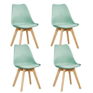 Coricori Spa - Pack 4 Sillas Tulip Menta Acolchadas Replica