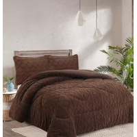 Tecnocasa - Plumon De Invierno Con Chiporro Trenzados Color Cafe