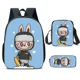 thumbnail image 2 of 3D New Cartoon Labubu Primary and Secondary School Bags Children's Backpack Backpack Three-piece Set of School Gifts, 2 of 3