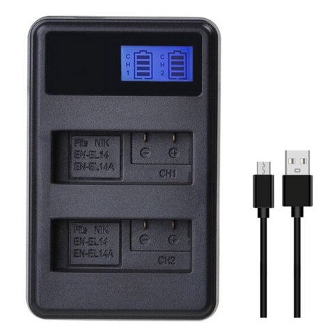 Genérico - Cargador Mh-24 Doble Nikon Alternativo Para Batería En-El14