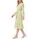 thumbnail image 4 of INSPIRE CHIC Vestido de Mujer Floral Cuello Simulado Volante Manga Larga Chifón Flowy Vestidos Midi Línea A Amarillo S, 4 of 6