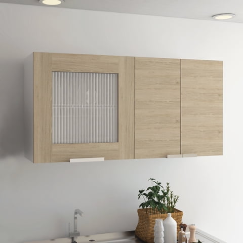 Tuhome - Mueble De Cocina Mural Fendi 60X120X33,5 Cm Rovere Y Blanco