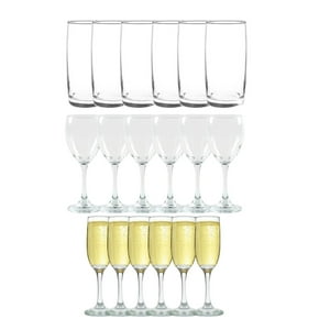 Set 18 Vasos Copas Vidrio Transparente Cristar Celebraciones