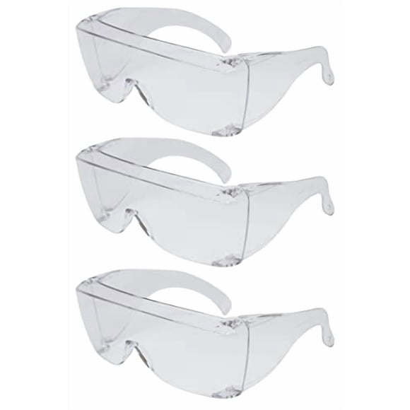 Gafas de seguridad Fit Over Calabria 3000 transparentes, paquete de 3 unidades, unisex