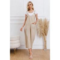 Likeshop - Enterito Mujer Jardinera Midi Primavera Verano Tirantes 3325