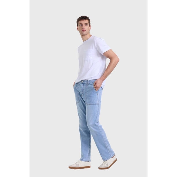 Jeans Hombre Tendencia Straight Azul
