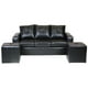 thumbnail image 1 of Living Emanuel 3 Cuerpos Y 2 Poufs - Cuero Sintético Pu Negro, 1 of 6
