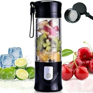 Veat00L - Mezcladora Portátil, Botella De Jugo De Viaje Usb, Para Mezcladora Y Batido, Exprimidora Con 4 Cuchillas, Fácil De Limpiar