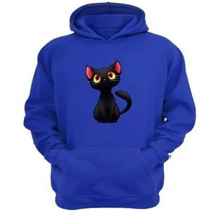 Genérico - Poleron Canguro Gatito Azul Talla L Unisex