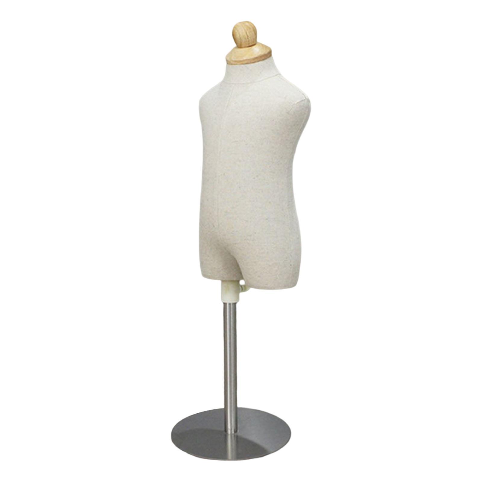 Magideal - Torso De Niño Pequeño, Modelos De Exhibición, Soporte Para Niña Y Niño, Vestido Decorativo, Parte Del Cuerpo, Maniquí De Altura Ajustable De Soporte De Acero